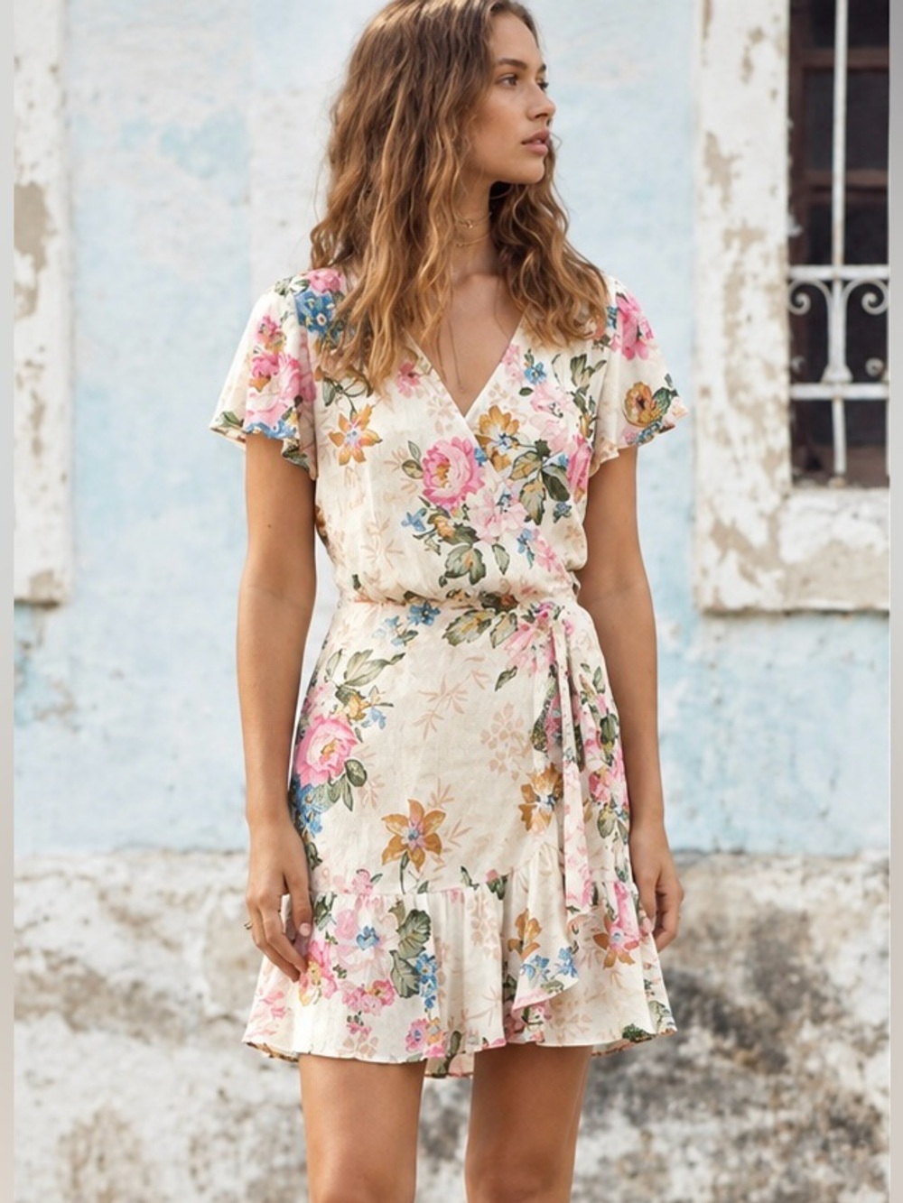 Auguste the Label Delilah Frill Wrap Mini Dress